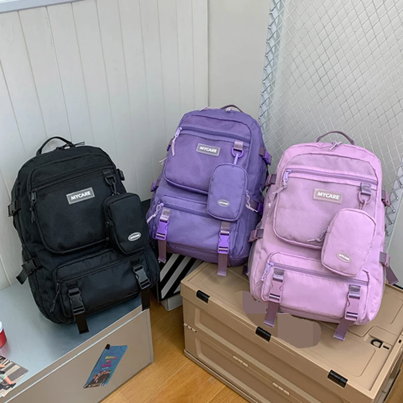 New Trend Tooling Backpack Female College Students Schoolbag Large Capacity Leisure Outdoor Travel Backpack 2021