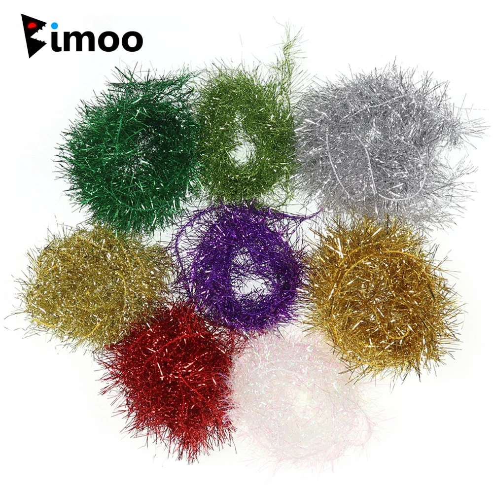 

Bimoo 2bags *2M 3.5cm Width Ice Chenille Fly Fishing Tinsel Chenille Crystal Flash Line Rig Bait Making Streamer Body Ribbing