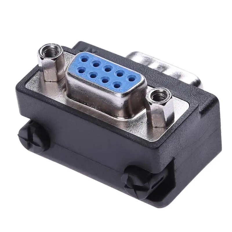 DB9 9 контактный последовательный разъем гнездо штекер адаптер под прямым углом 90