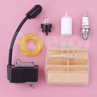 ignition coil air filter kit for husqvarna 445 450 jonsered 2245 2250 w fuel hose spark plug chainsaw 573935701 504571401