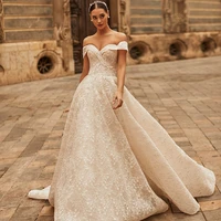 vintage a line wedding dresses off the shoulder lace appliques bridal gowns tulle garden vestido de novia