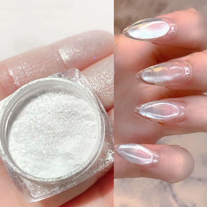 

1box Aurora Pearl Nail Glitter Powder Shimmer Effect for Gel Polish Dip Mirror Dust DIY Nail Chrome Pigment Decoration