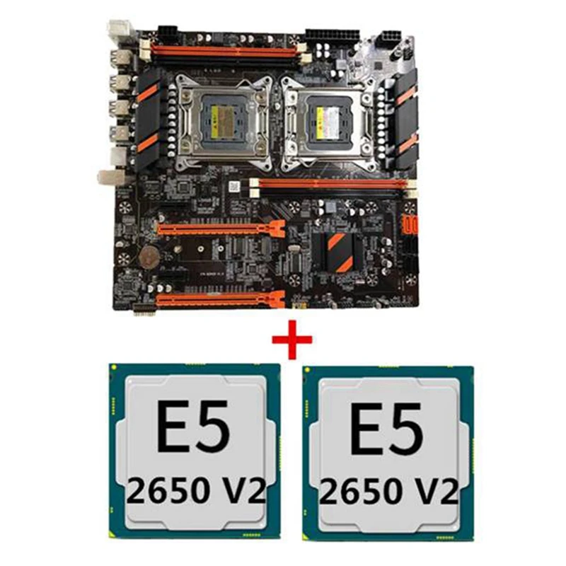 Материнская плата X79 LGA 2011-3 с поддержкой двух CPU 4XDDR3 128G память для Xeon E5 + 2X 2650 V2