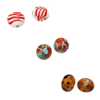 orange color series 6pcslot mixed style handmade lampwork glass beads for crafts charm bracelets diy jewelry making