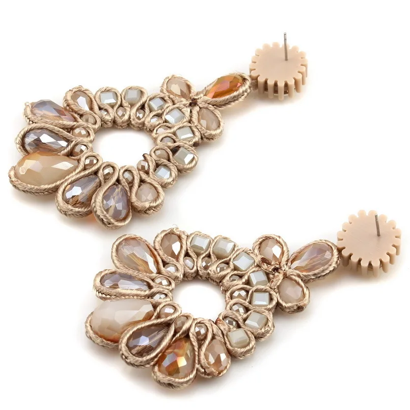 Ручной работы Каплевидная форма с украшением в виде кристаллов кулоном Длинные