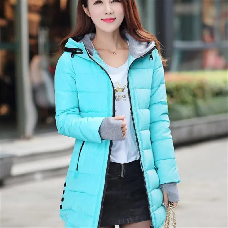 

Autumn Winter Women's New Korean Style Slim Warm 2021 Casual Hooded Jacket Clothing Casaco Abrigos Casaca Invierno Mantel