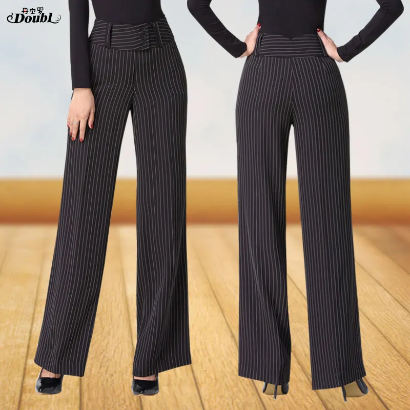 

Современные брюки Doubl в Вертикальную Полоску, современные женские брюки для латиноамериканской бальной комнаты, женский тонкий костюм для ...