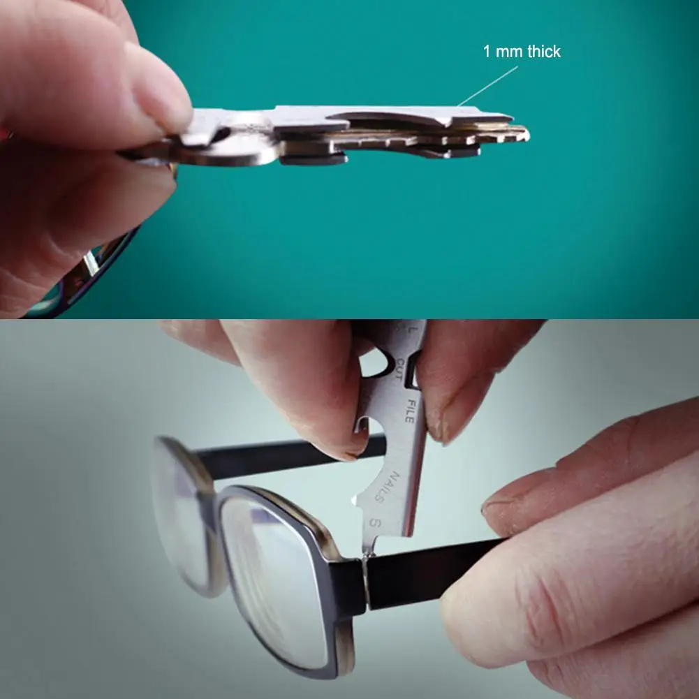 

1 Pcs Outdoor Multifunctional Steel Tool 8 In 1 EDC Tool Keychain Screw Tool Bottle Opener