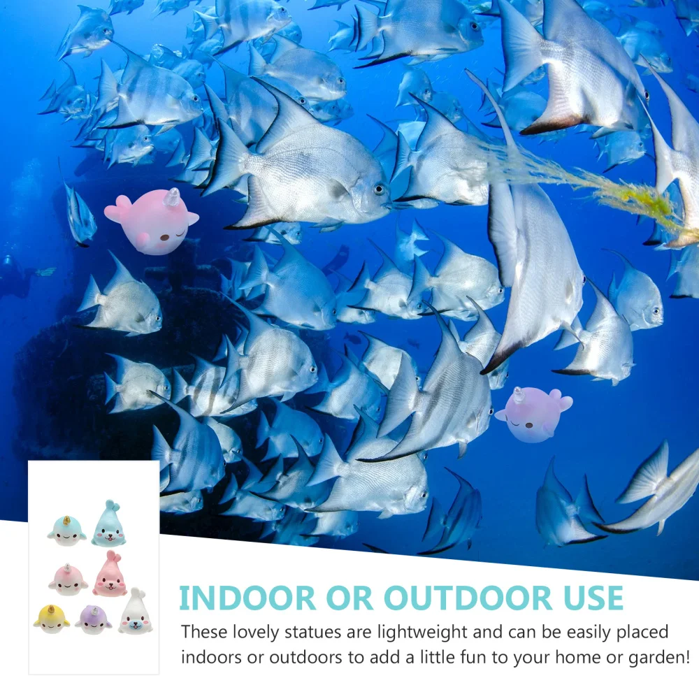 

7pcs Aquarium Underwater Seal Adornaments Mini Seal Decors Lovely Fish Decors