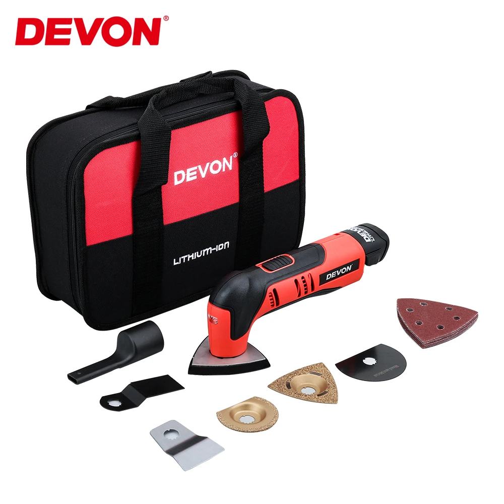 5905-Li-12 DEVON Электрический многофункциональный Осциллирующий набор инструментов Деревообработка домашняя машинка для восстановления электрический триммер пилы аксессуары - Цвет: 5905-Li-12