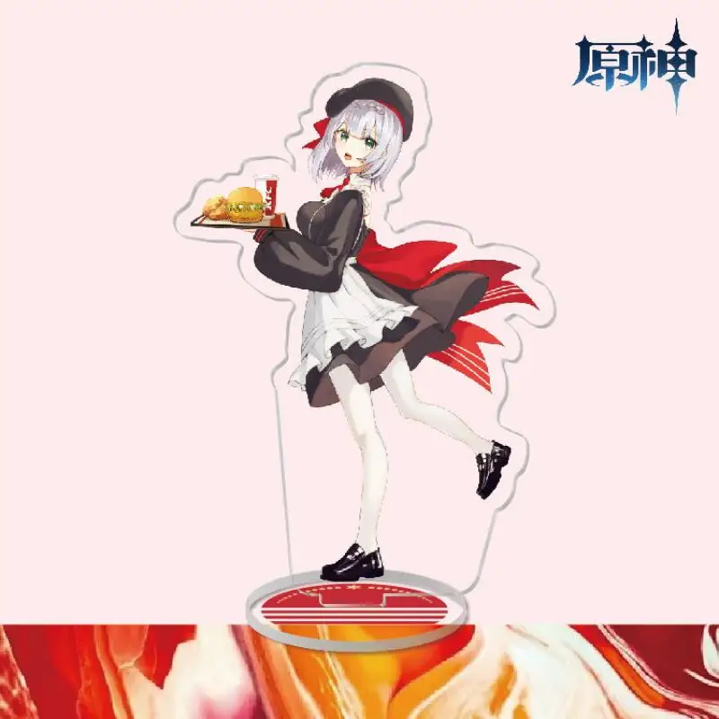 

Genshin Impact Anime Games Sunny Day Barbara Paimon Acrylic Stand-Up Periphery Gifts Anime Humanoid Acrylic Stand-Up
