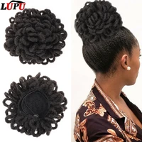 lupu synthetic dreadlocks chignon faux locs hair bun hairpiece drawstring pony tail clip in hair extensions for black women