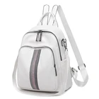Модный рюкзак для женщин из искусственной кожи 2022, белый рюкзак, женские дорожные рюкзаки для девочек, школьная сумка, женский рюкзак