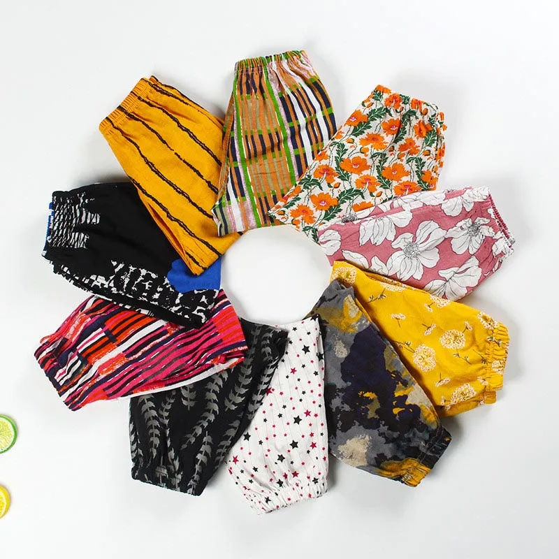 

Summer Cotton Baby Girls Pants Anti-Mosquito Air-Conditioning Lantern Jogging Sport Children Leggings Kids Clothes Trousers KZ01
