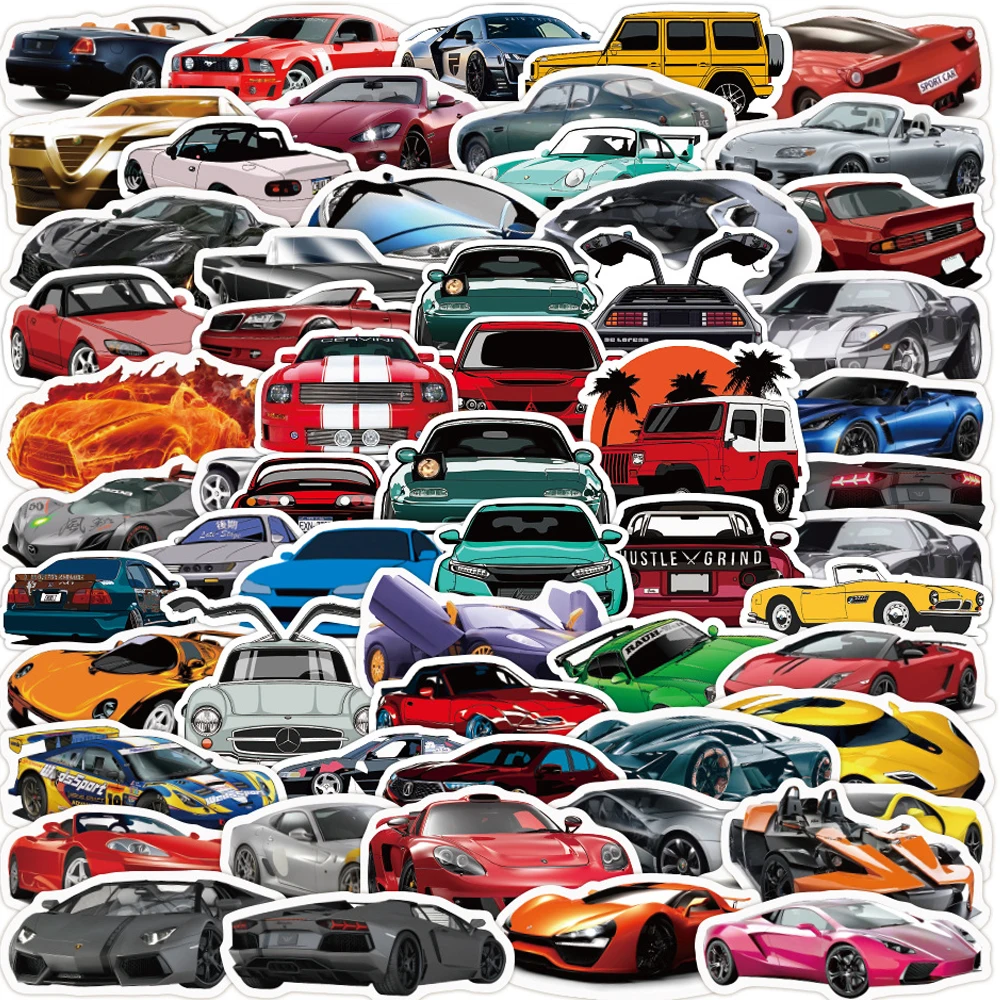 50100pcs cool racing car modification jdm logo stickers aesthetic laptop car waterproof diy graffiti decal sticker pack kid toy free global shipping