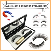 liquid eyeliner eyelashes set with mirror waterproof eyelashes handmade artificial liquid eyeliner eyelashes
