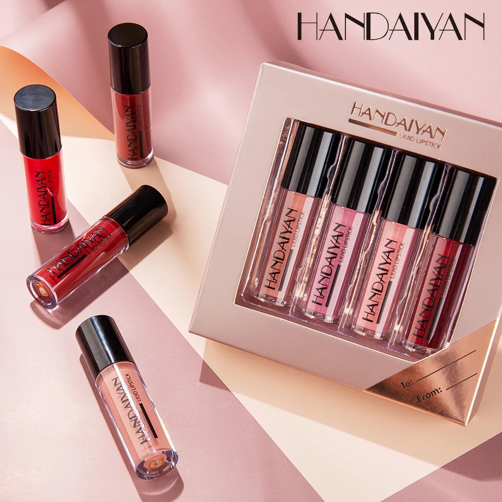 

HANDAIYAN Lip Gloss Lightweight Matte Long Lasting Waterproof Velvet Lipstick Set Nourish Moisturizing Professional Lip Makeup