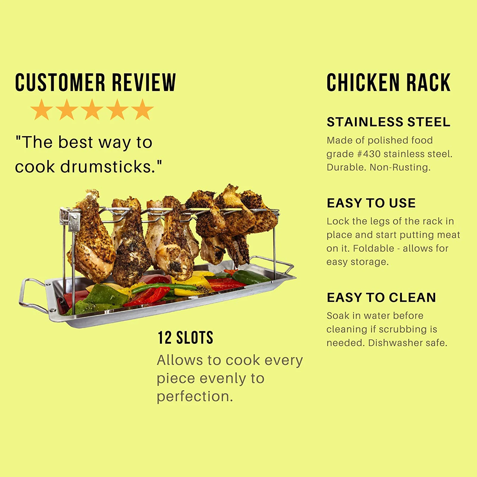 Barbecue Grill Tray BBQ Accessories Foldable Stainless Steel Picnic Kicthen Durable Roast Food 46X34.5X10.5cm W-ing Rack |