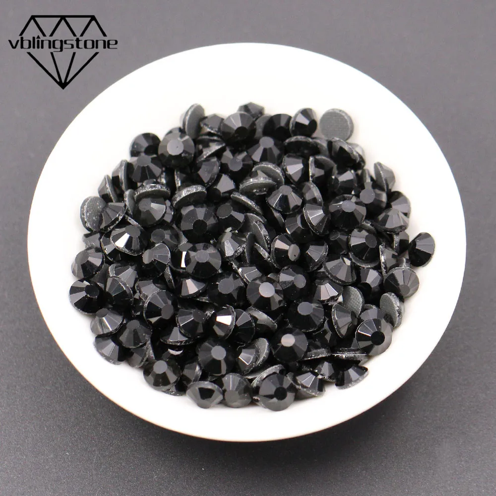 Черные Стразы DMC с горячей фиксацией стразы плоской задней стороной аппликация