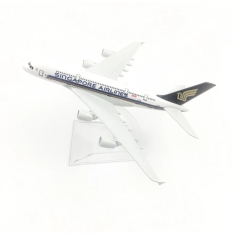 16 см 1:400 масштаб Airbus A380 Singapore Airlines металлический сплав модель самолета Модель