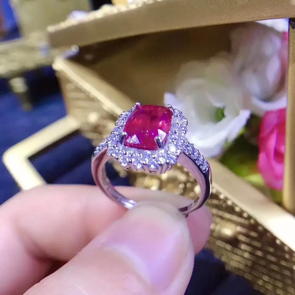 

Genuine Ring Natural And Real Ruby Ring Jewelry 925 Silver Ruby Ring Natural Ruby Engagement Ring Sterling Silver Ruby Jewelry