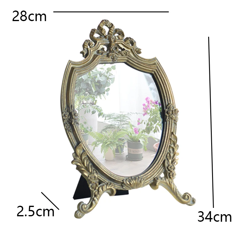 Классическое Золотое настенное зеркало для ванной комнаты ретро украшение дома