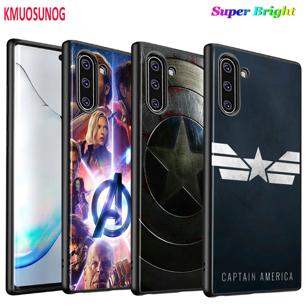 Черный силиконовый чехол Мстители Железный человек Капитан Америка для samsung Galaxy Note 10Plus 10 Pro 9 8 S10 S9 S8 Plus S7 S6 Чехол Для Телефона