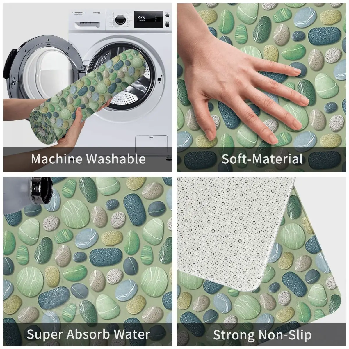 Морской фланелевый коврик Нескользящий Впитывающий Коврик для дома ванной