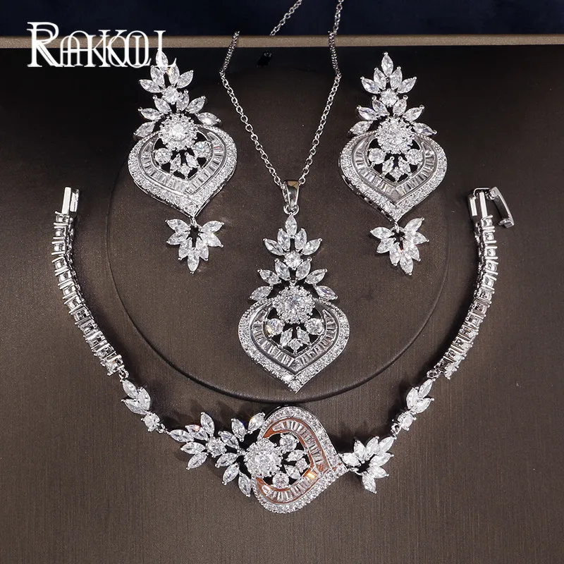 Эксклюзивные Женские Ювелирные наборы RAKOL в белом цвете искусственное ожерелье