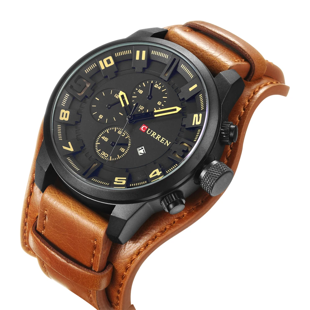 Часы наручные CURREN Мужские кварцевые брендовые Роскошные спортивные модные в