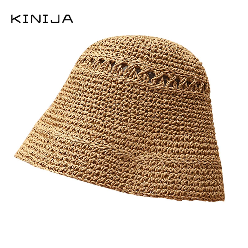 Шляпа женская Соломенная ручной работы винтажная пляжная Панама от солнца в