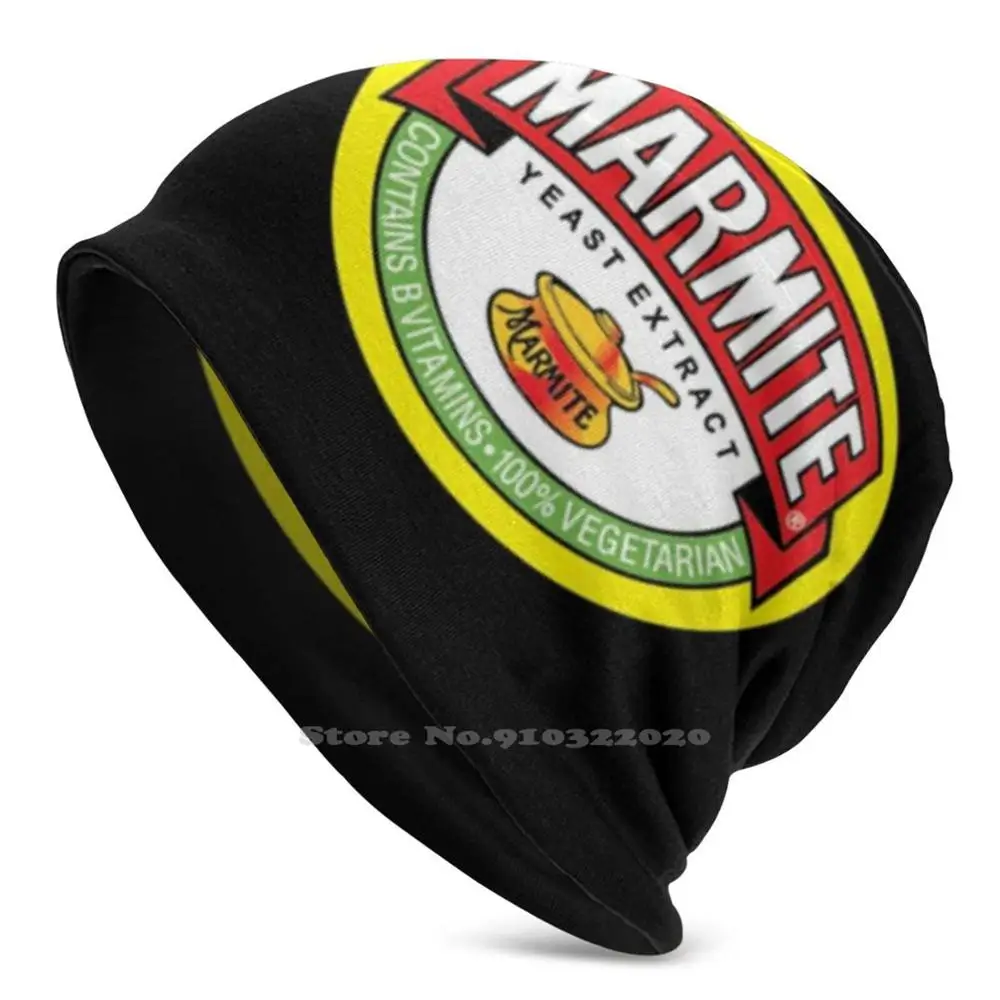 

Marmite Knitted Beanie Hat Sports Hedging Cap Marmite Food Spread Vegemite Pride Australia Breakfast Bread Jar Logo Retro Toast