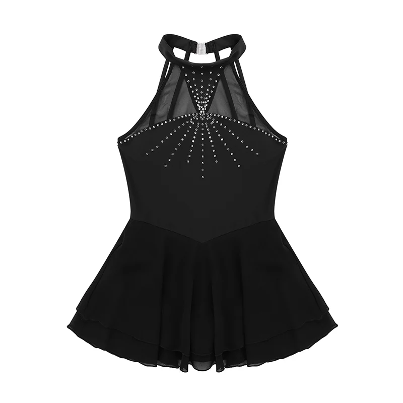 Детское блестящее платье ChicTry без рукавов для катания на коньках|Бальные танцы| |