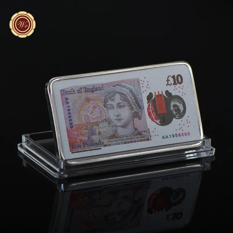 WR цветной 10 фунтов посеребренный памятный бар Англия десять вызов слитки