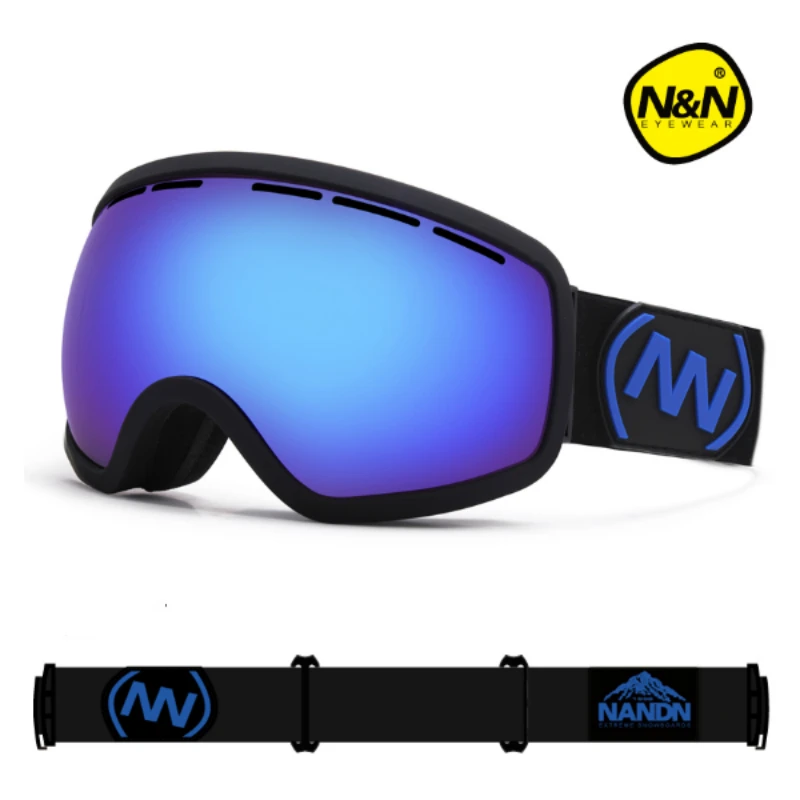 Зимние мужские и женские лыжные очки двухслойная УФ противотуманная большая