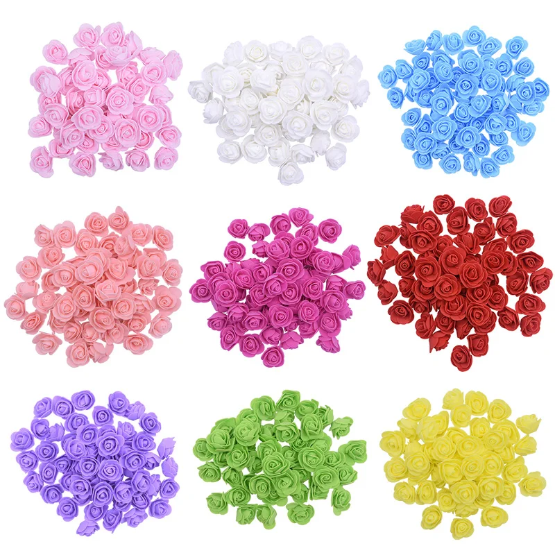 

3.5cm 500 Heads Rose Artificial Foam Flowers DIY Wreath Garland Fake Roses Flower for Wedding Birthday Gift Craft Decor Supplies