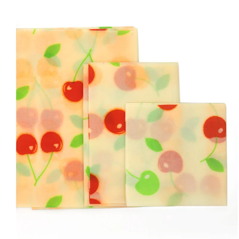 Cherry-pattern Многоразовые пчелиный воск тканевые ручки еда свежий мешок крышка эластичная крышка джунгли вечерние пчелиный воск обертывание пластиковая обертка - Цвет: Cherry-pattern