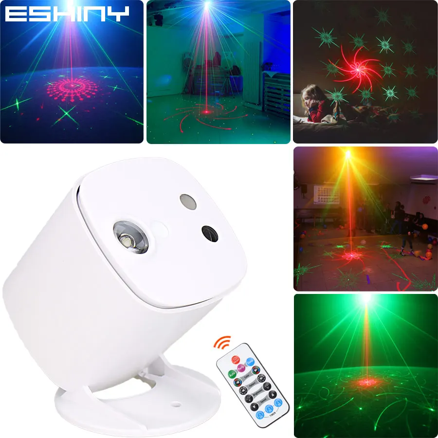 ESHINY Stars/24/40/64 Patterns DJ Laser Light Disco Party R&ampG Projector RGB LED Bar Magic Dance stage lighting Sky Mini USB Z4N7 | Лампы и