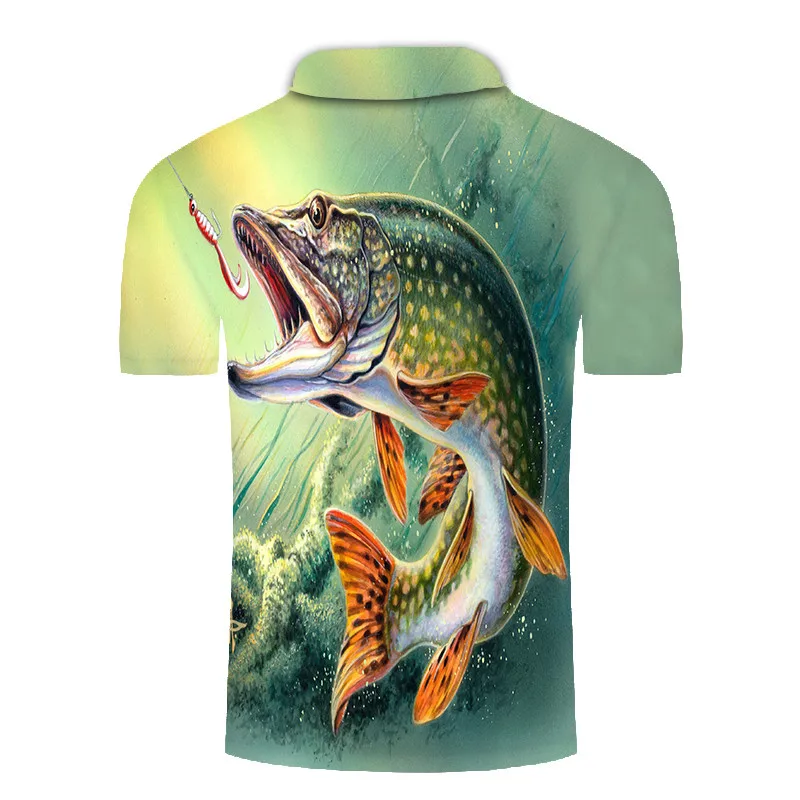

2020 New High Quality Tops and T-shirts Business Men Polo Shirts Fish 3d Printing Polo Shirts Casual Short Polyester Breathable