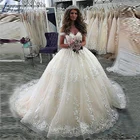 ZL1071 роскошное Новое Кружевное бальное платье с открытыми плечами свадебное платье 2019 свадебное платье платья свадебное платье