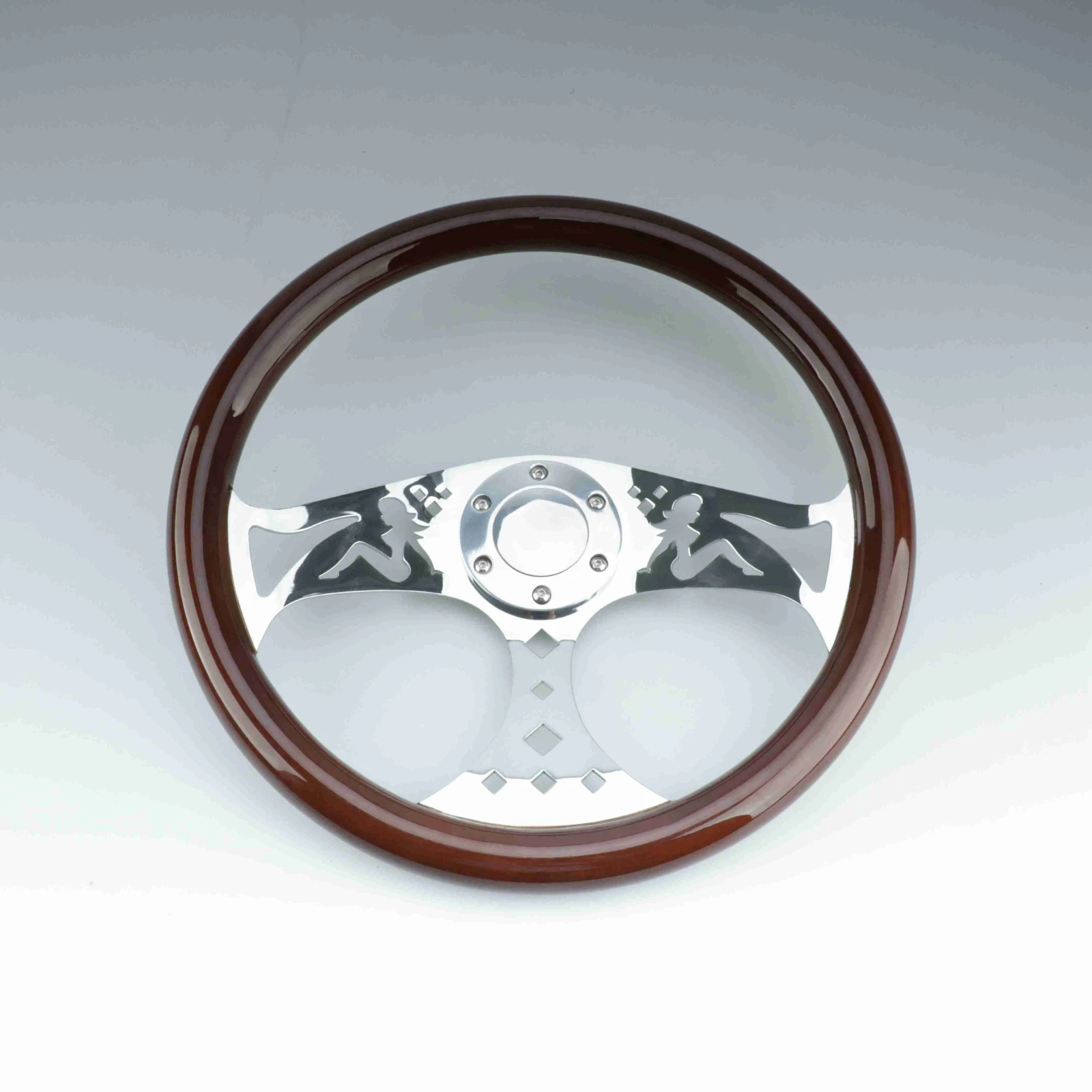 

Auto 380mm 15inch Steering Wheel Drifting Steering Wheel Copy Wood Grain Grip Vintage Steering Wheel Sports Turning Universal