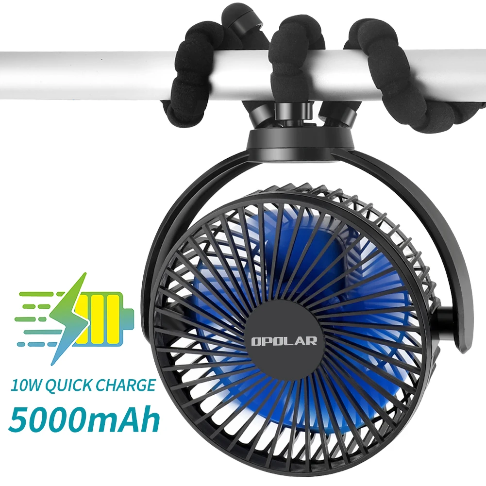 Вентилятор на клипсе с гибким штативом и аккумулятором Портативный Ручной USB