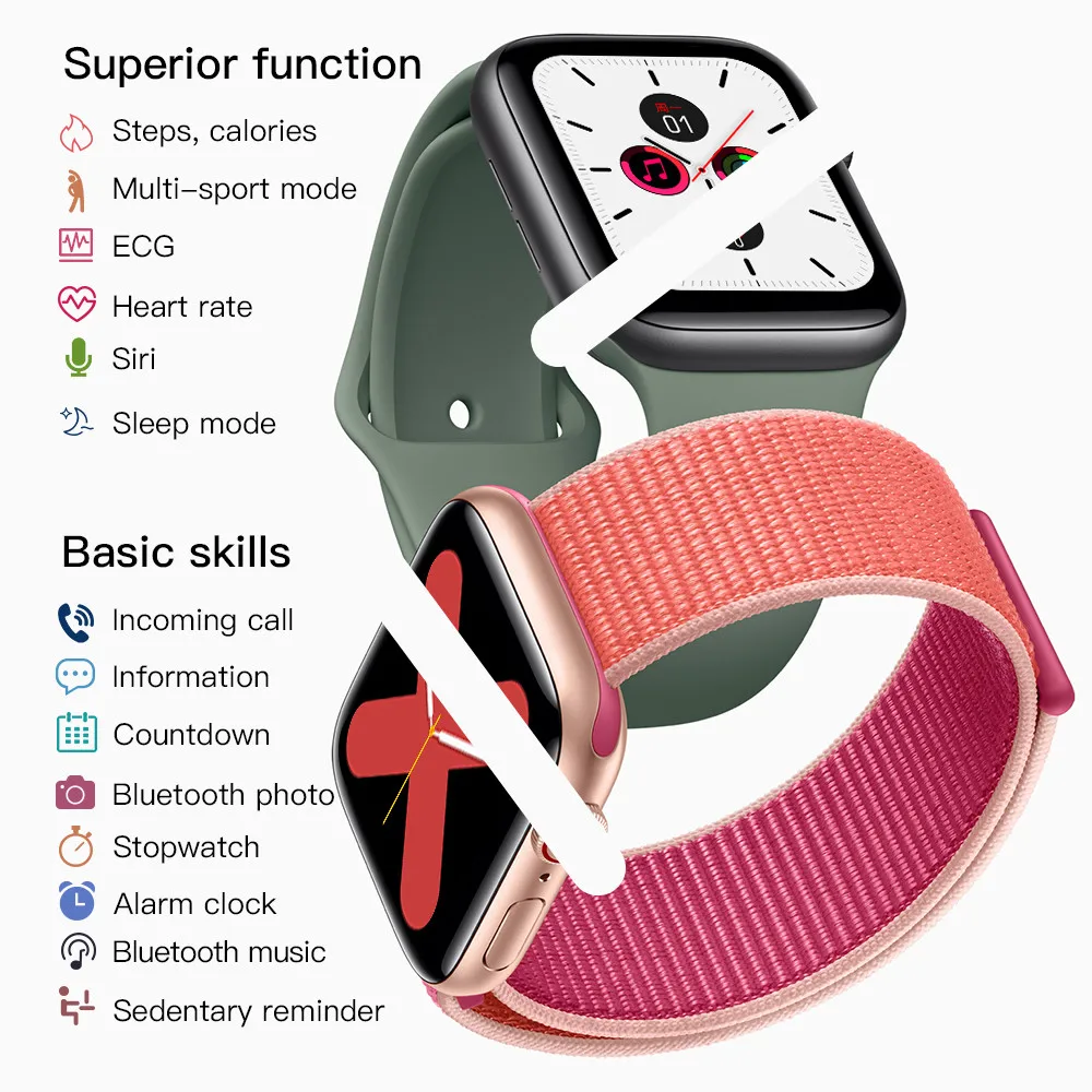IWO 13 умные часы серии 5 1:1 44 мм Ip68 Водонепроницаемые для apple iPhone 11 MAX IOS Android smartwatch для женщин и мужчин PK IWO 10/11/12