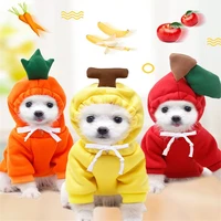 warm dog clothes cute fruit hoodies small and medium sized pet cats and dogs winter cold warm soft and comfortable hoodie jacket