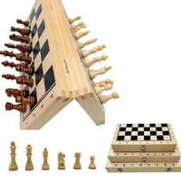 hot top quality wooden folding magnetic chess set solid wood chessboard magnetic pieces entertainment board games children gifts