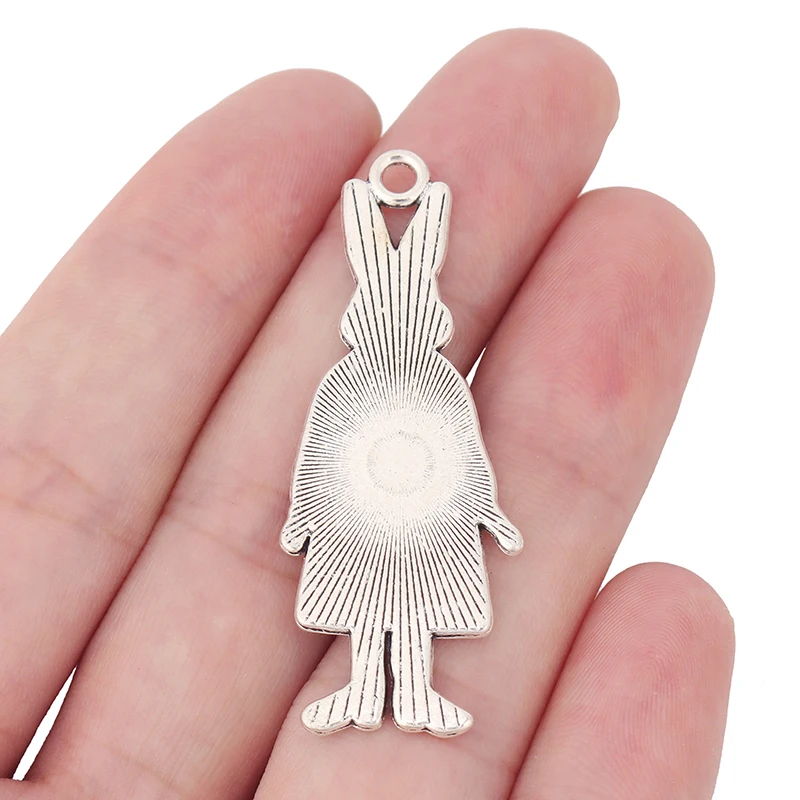 ZXZ 10 шт тибетские серебряные милые Подвески Кролик для ожерелья ювелирных