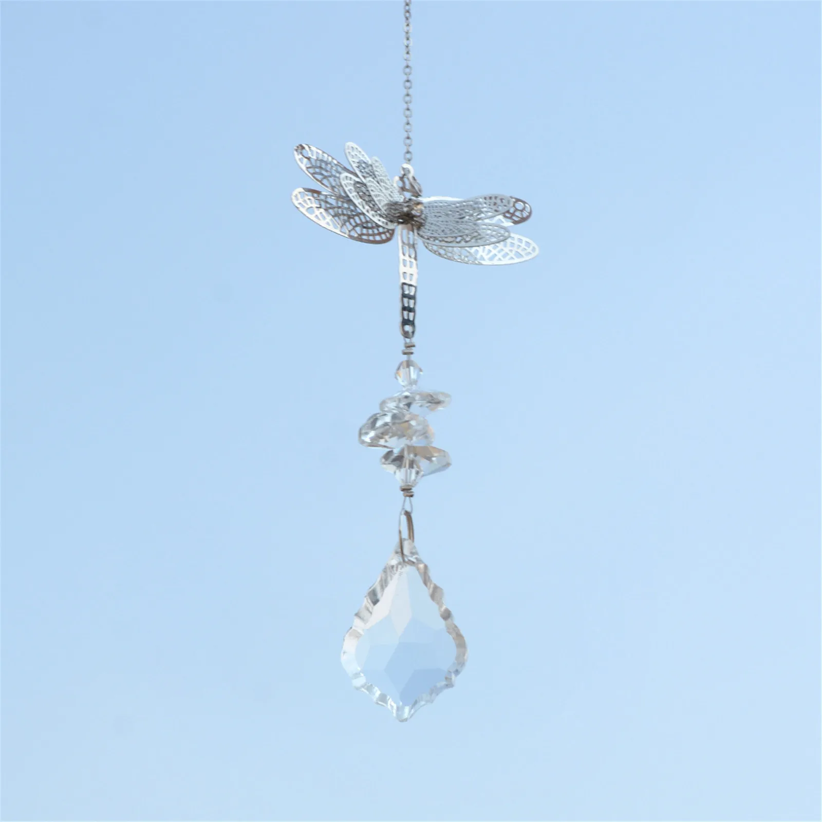 

1pcs Valentines Day Gift Garden Crystal Pendant DIY Dragonfly Shape Window Pendant Home Decoration Ornament 2021