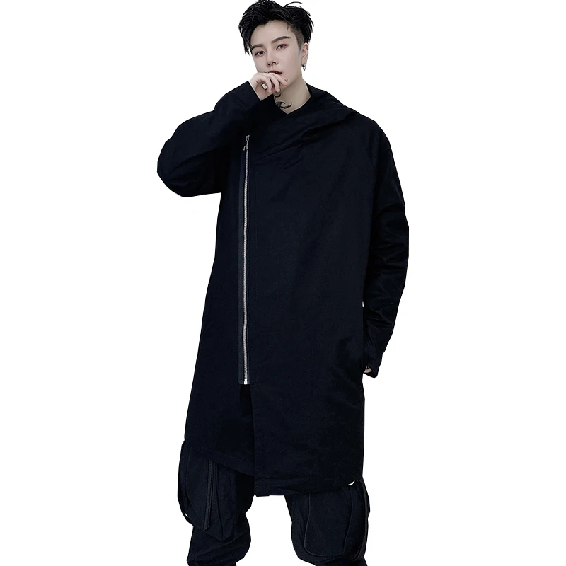 Ветровка мужская средней длины на молнии с капюшоном | Мужская одежда