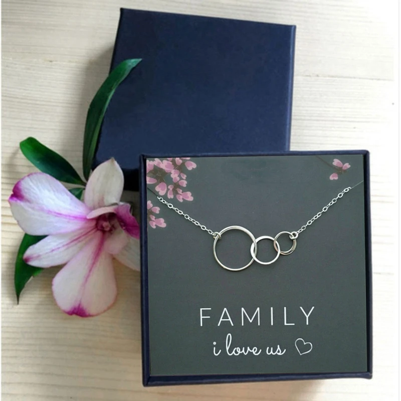 Ожерелье женское на цепочке с тремя кольцами|Ожерелья подвеской| |