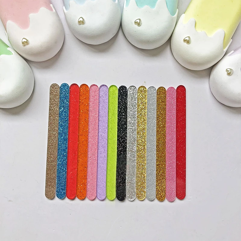 

50 pcs Glitter acrylic Ice Cream Sticks Popsicle Crafts DIY Handmade Making Crafts Baby Shower Gift